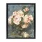 Stupell Industries Vintage Pink Roses Blue Background Black Framed Floater Canvas Wall Art, design by Leah Straatsma